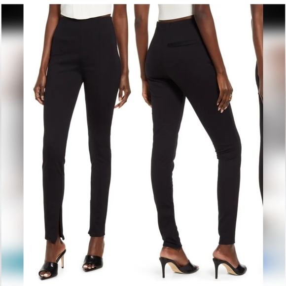 Open Edit Women’s Size S Slim Fit Pants Black Ankle Slit Stretch Trousers New - Picture 2 of 7